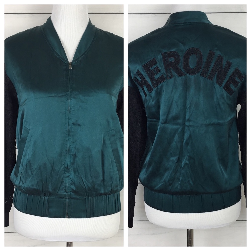 Izzue Collection Silk Lace ‘Heroine’ Bomber Jacket